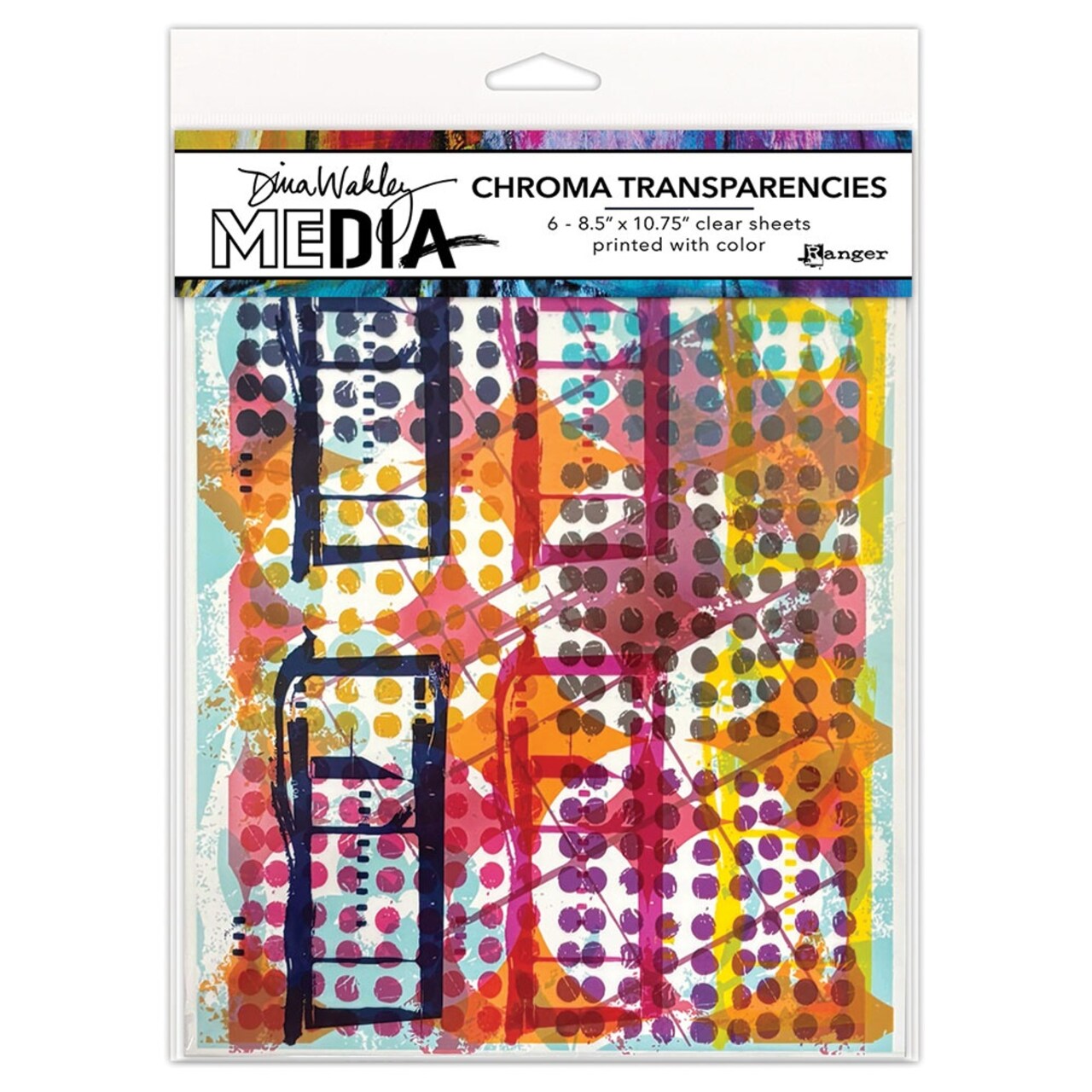 Dina Wakley Media Transparencies, 8.5 x 10.75 inches - Craft Supplies for Mixed Media, Art Collages, Card Making, and Junk Journals - Includes 6 Sheets, Grunge Specimens